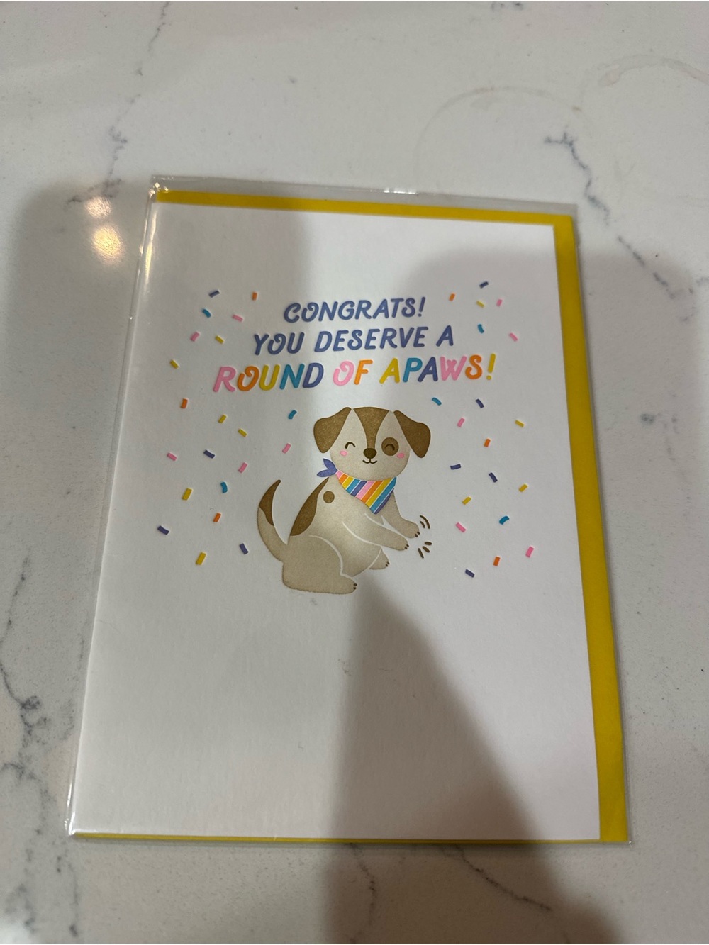 Congratulations Dog Greeting Card - Yellow